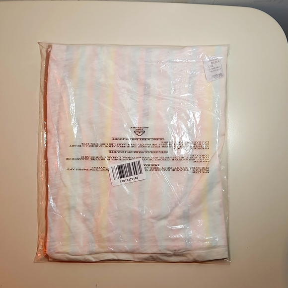 ❤️NWT VINTAGE TORRID TEE PASTEL STRIPES WHITE CLIP DOT BABYDOLL DOLMAN PLUS SIZE - Picture 5 of 9